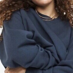 MATE raw neck sweater in midnight navy